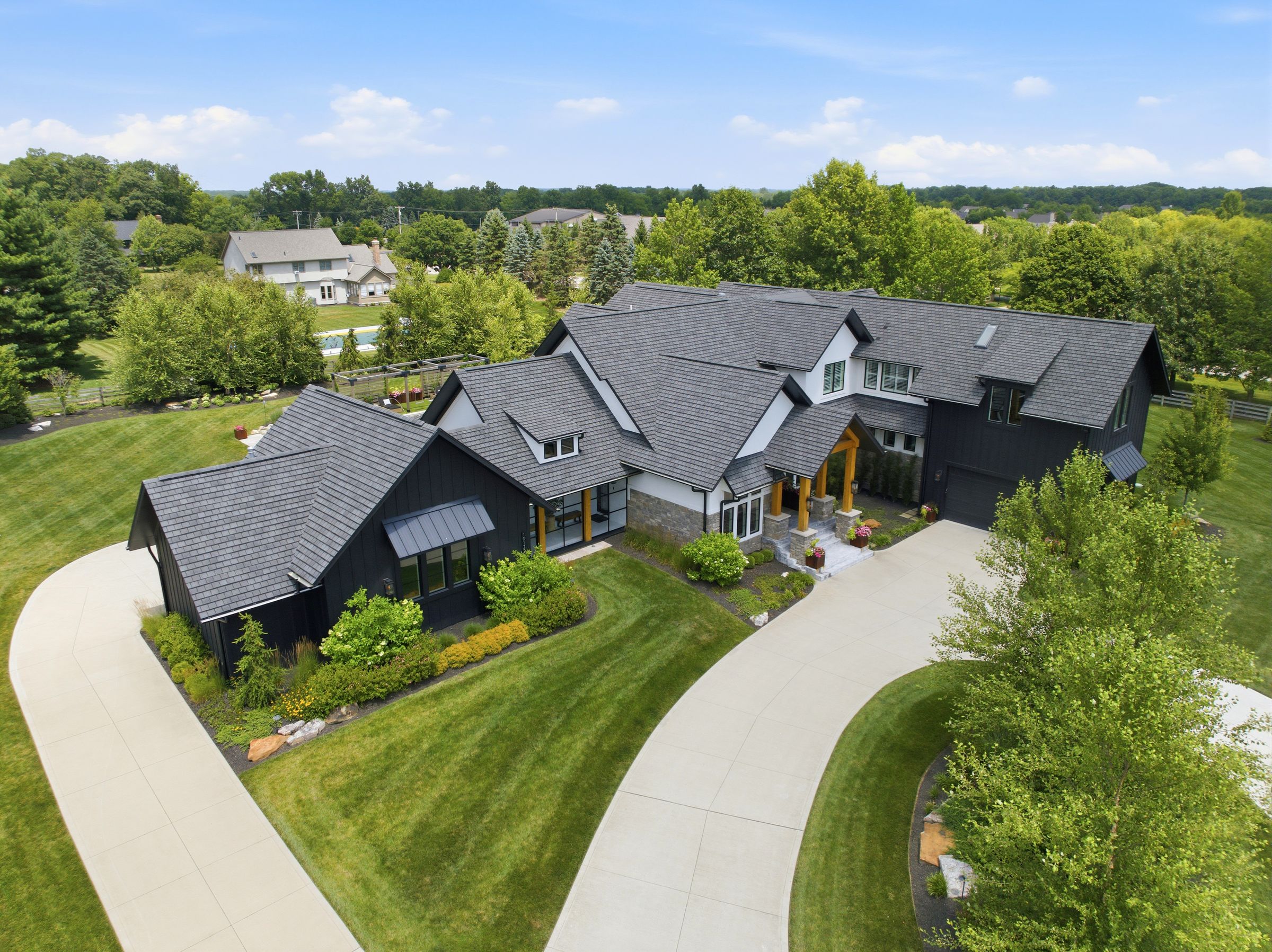 Front of the estate from above